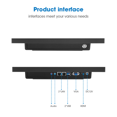 1280*1024 Résolution Panneau tactile PC Écran tactile capacitif 350 Nits Luminosité 64G Stockage SSD