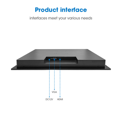 Moniteur tactile industriel à haute luminosité avec cadre en alliage d'aluminium