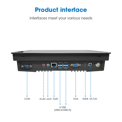 10.1 pouces Panneau tactile intégré PC 12-36V Voltage d'entrée 32G/64G/128G/256G SSD