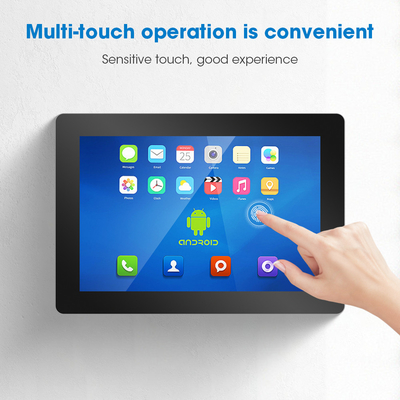 Panneau tactile Android robuste noir monté sur le panneau de police PC avec stockage EMMC RS232 et 8G/16G/32