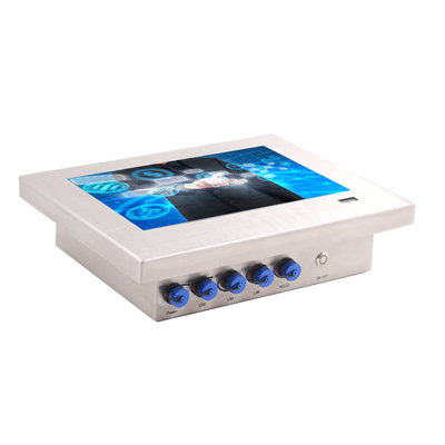 Panel tactile en acier inoxydable avec montage VESA conforme à la norme CE et 4 ports USB2.0 M12