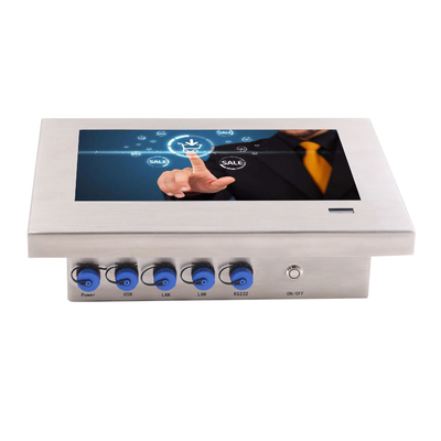 PC de panneau en acier inoxydable étanche avec écran tactile capacitif/résistif pour Windows 7/10