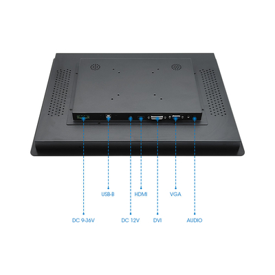 80/80/80/80 View Angels Moniteur monté sur panneau industriel avec adaptateur secteur et interface tactile USB/RS232