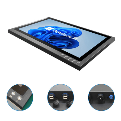 Moniteur LCD imperméable à l'eau en acier inoxydable noir avec luminosité 1000-1500Nits et installation VESA