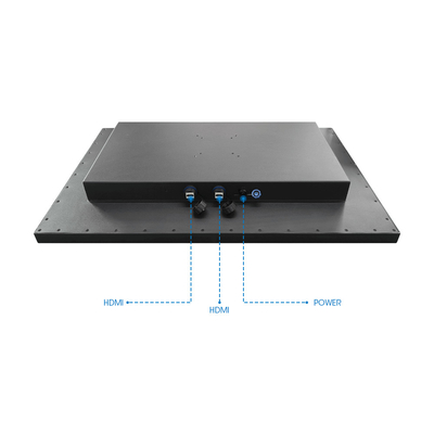 Moniteur LCD imperméable à l'eau en acier inoxydable noir avec luminosité 1000-1500Nits et installation VESA