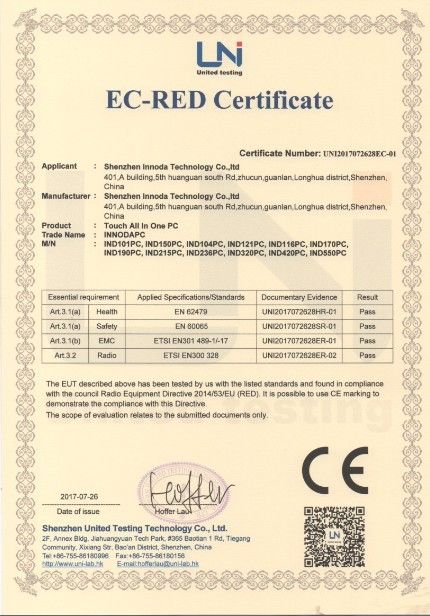 Chine Shenzhen Innoda Technology Co., Ltd. CN certifications