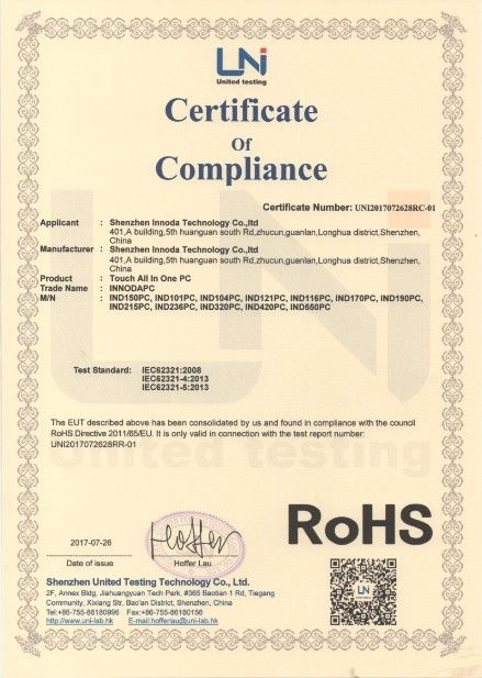 Chine Shenzhen Innoda Technology Co., Ltd. CN certifications