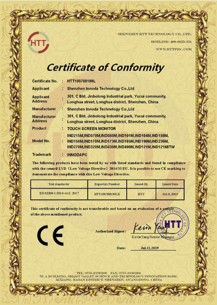 Chine Shenzhen Innoda Technology Co., Ltd. CN certifications