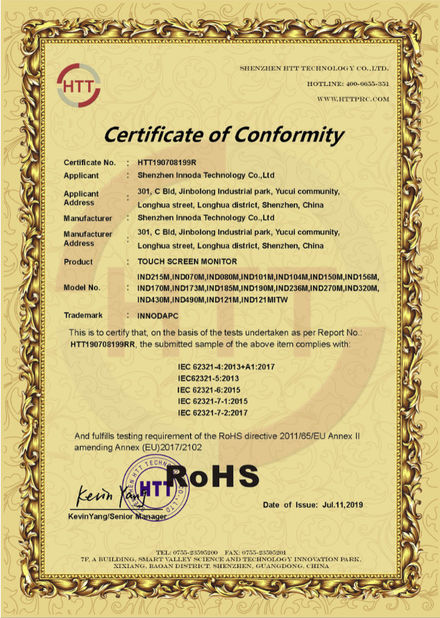 Chine Shenzhen Innoda Technology Co., Ltd. CN certifications