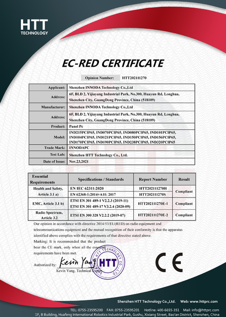 Chine Shenzhen Innoda Technology Co., Ltd. CN certifications