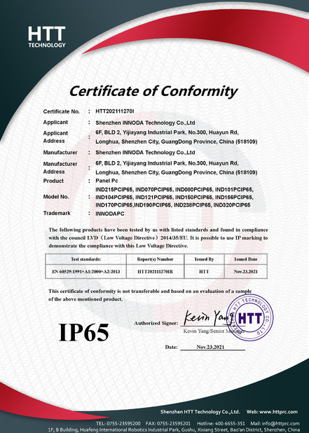 Chine Shenzhen Innoda Technology Co., Ltd. CN certifications